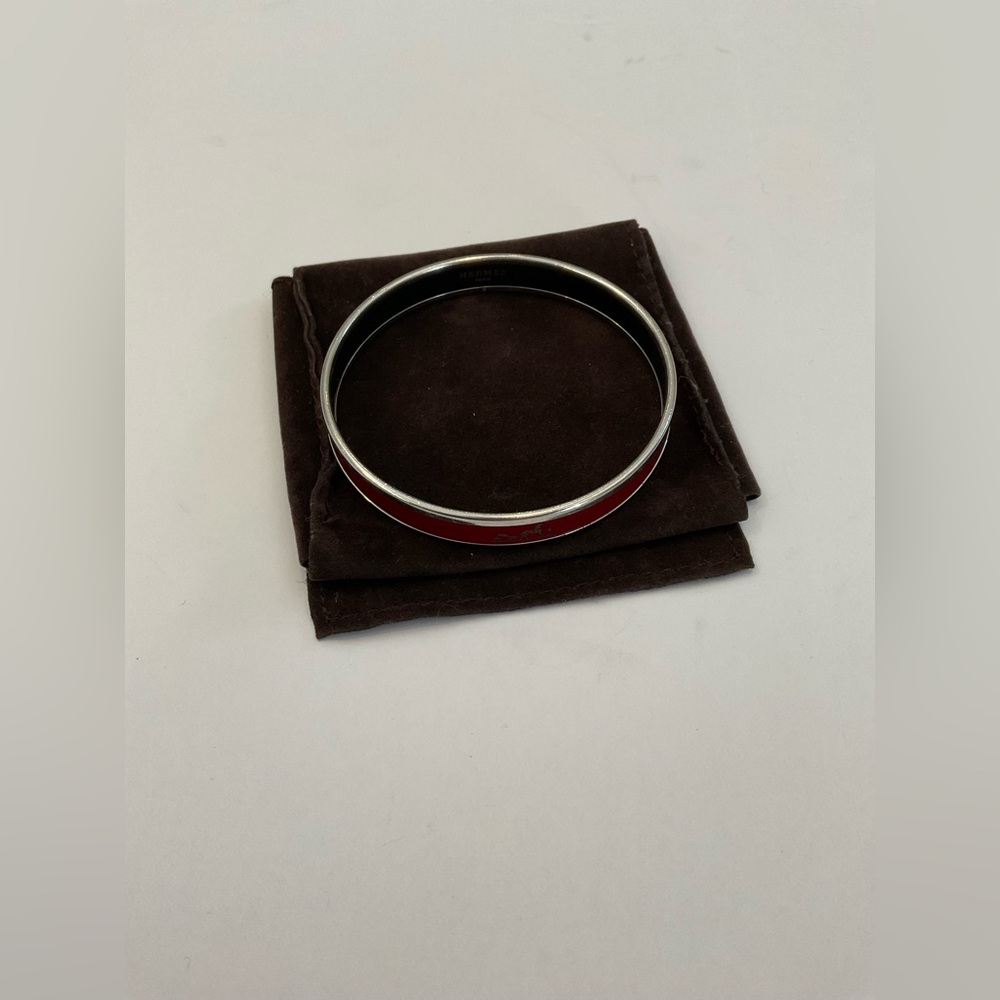 Hermes Scarlet and Silver Bangle